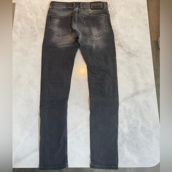 Philipp Plein Vintage Black Wash Skinny Fit Denim Jeans Size 30 Lightly Worn - Picture 4 of 5